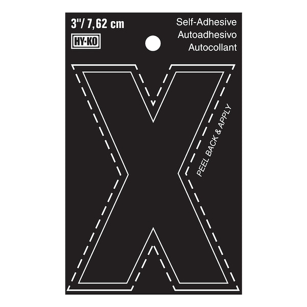 Hy-Ko 3In Black Vinyl Letter X, 10PK A30434 - main